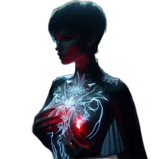 dress, cyberpunk, concept art, comic book art transparent PNG cut-out