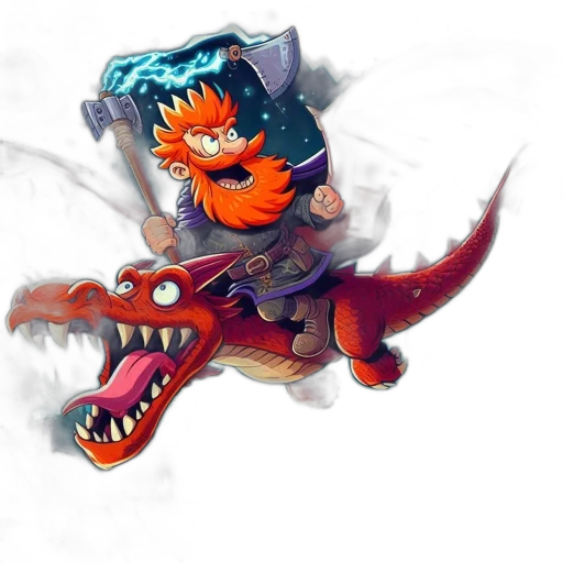 dragon, creature, animal, staff transparent PNG cut-out