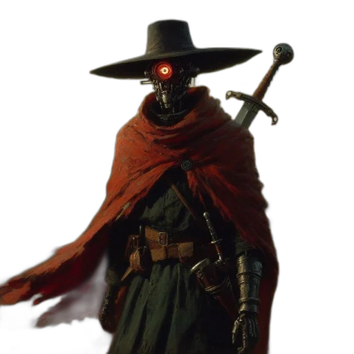 staff, mask, robot, hat transparent PNG cut-out