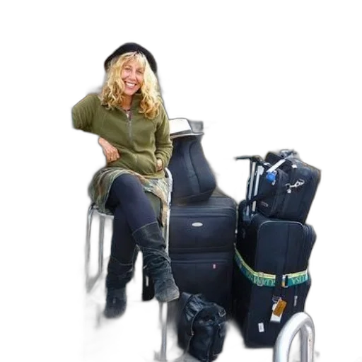 woman, sits, outdoor, café transparent PNG cut-out