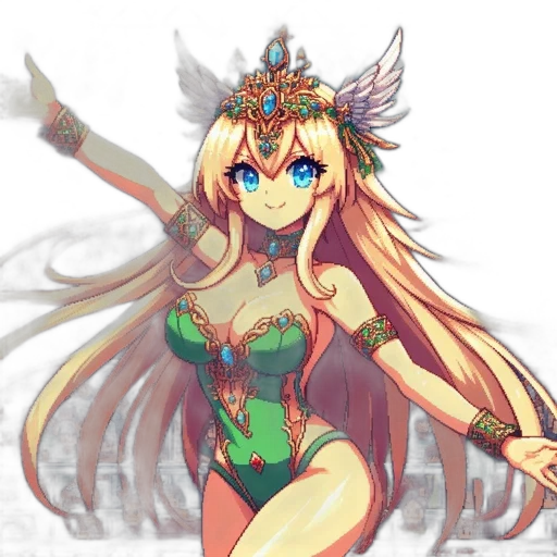 dragon, crown, dress, staff transparent PNG cut-out