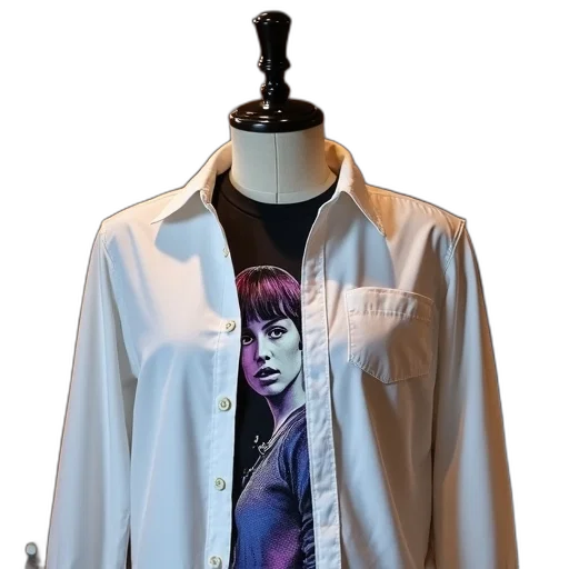 jacket, photorealistic, vaporwave, white transparent PNG cut-out