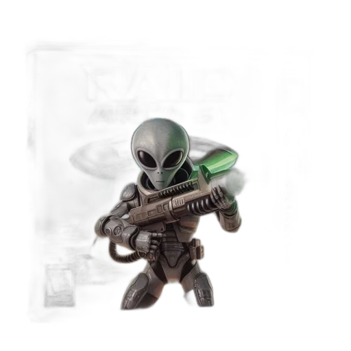 robot, weapon, concept art, 3d render transparent PNG cut-out