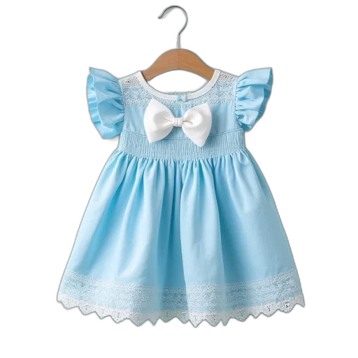 dress, blue, cute, baby transparent PNG cut-out