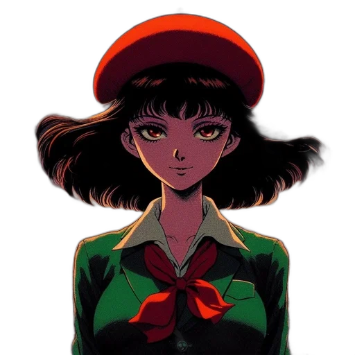 hat, jacket, face, staff transparent PNG cut-out