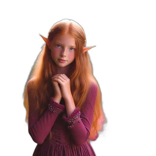 dress, hair, dragon, creature transparent PNG cut-out