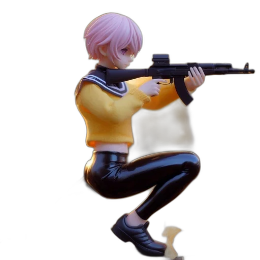 weapon, jacket, staff, robot transparent PNG cut-out