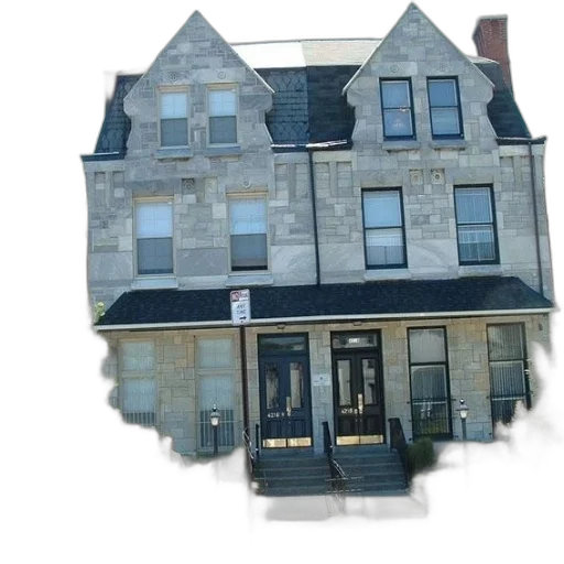 building, gray, stone, two transparent PNG cut-out