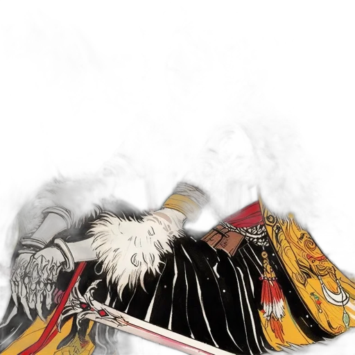 jacket, crown, sword, mask transparent PNG cut-out