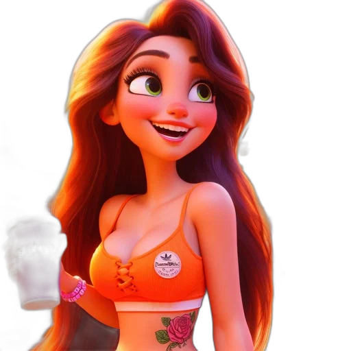 dress, jewelry, staff, cartoon transparent PNG cut-out