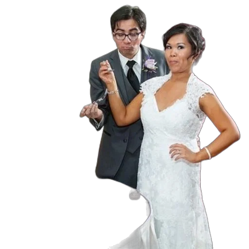 dress, bride, groom, cut transparent PNG cut-out