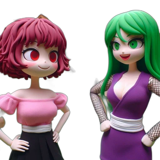 3d render, concept art, anime, vaporwave transparent PNG cut-out