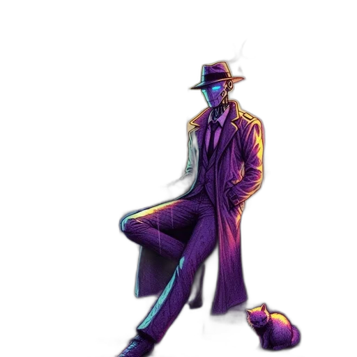 hat, jacket, robot, staff transparent PNG cut-out