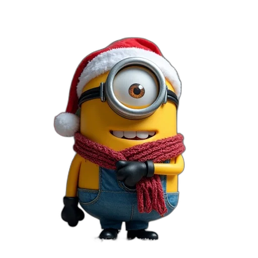 hat, 3d render, minions, christmas transparent PNG cut-out