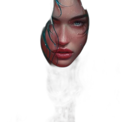face, mask, hair, jewelry transparent PNG cut-out