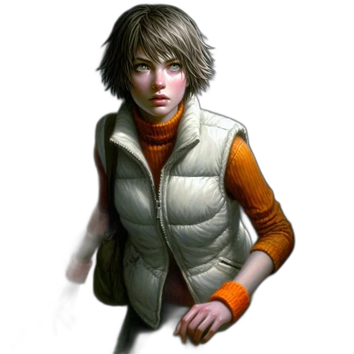 jacket, staff, face, concept art transparent PNG cut-out