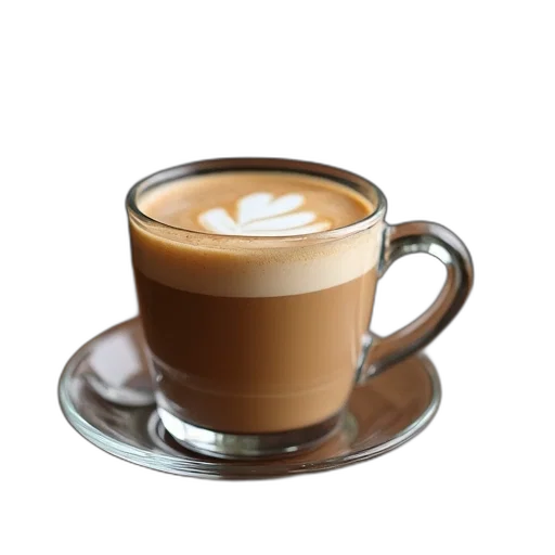 food, 3d render, photorealistic, latte transparent PNG cut-out