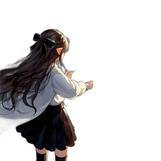 dress, hair, jacket, sword transparent PNG cut-out