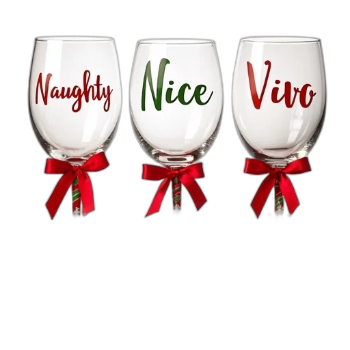 three, wine, glasses, festive transparent PNG cut-out