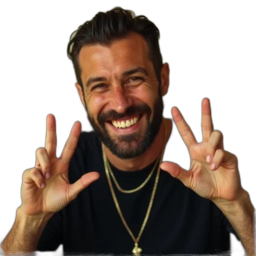 face, staff, jewelry, jacket transparent PNG cut-out