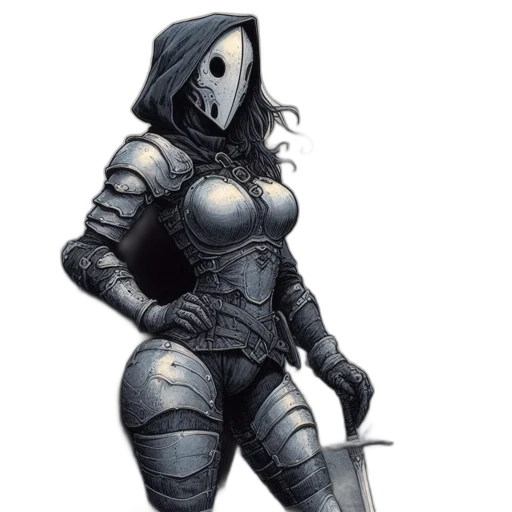sword, robot, mask, staff transparent PNG cut-out