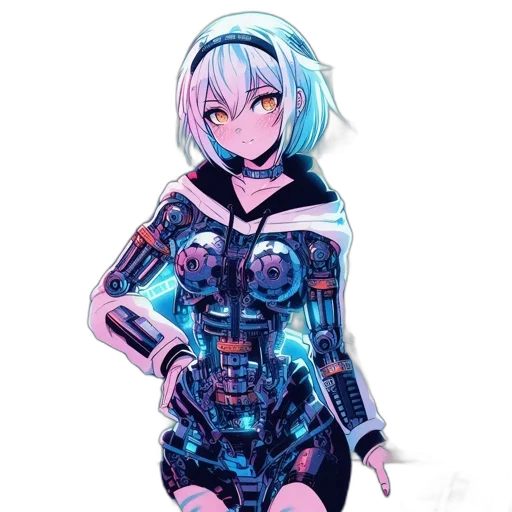 robot, dress, jacket, weapon transparent PNG cut-out
