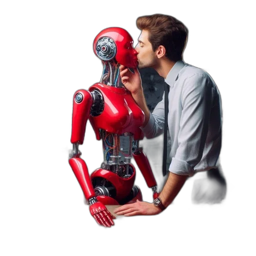robot, concept art, 3d render, comic book art transparent PNG cut-out
