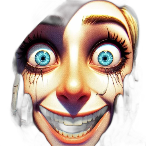 face, mask, creature, 3d render transparent PNG cut-out