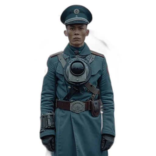 staff, jacket, robot, face transparent PNG cut-out