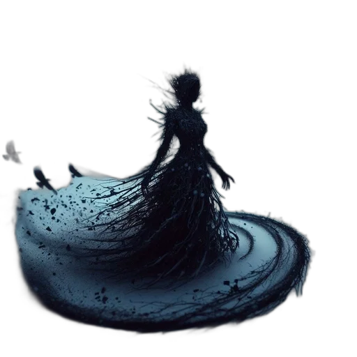 dress, hair, creature, dragon transparent PNG cut-out