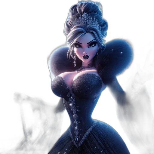 dress, crown, staff, concept art transparent PNG cut-out