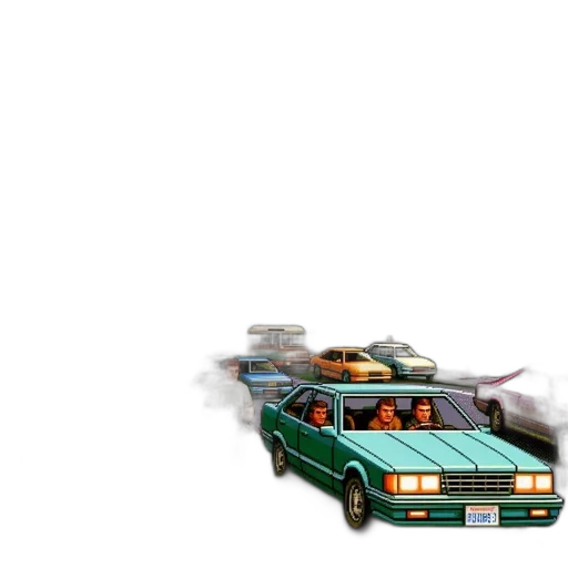 car, weapon, concept art, pixel art transparent PNG cut-out