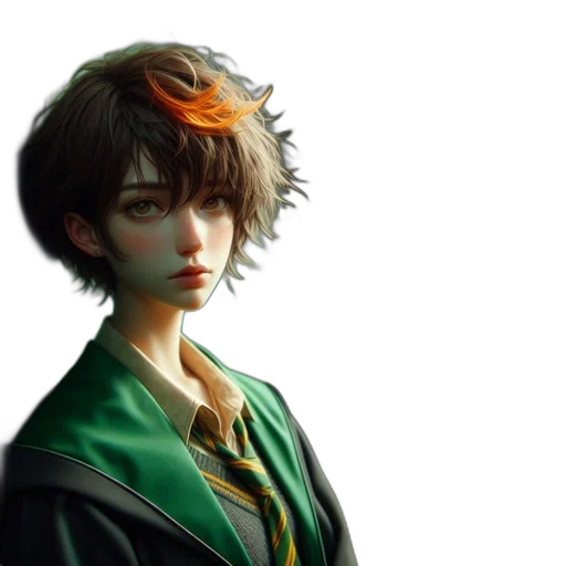 jacket, face, staff, hair transparent PNG cut-out