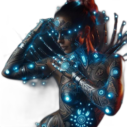 robot, jewelry, dress, staff transparent PNG cut-out