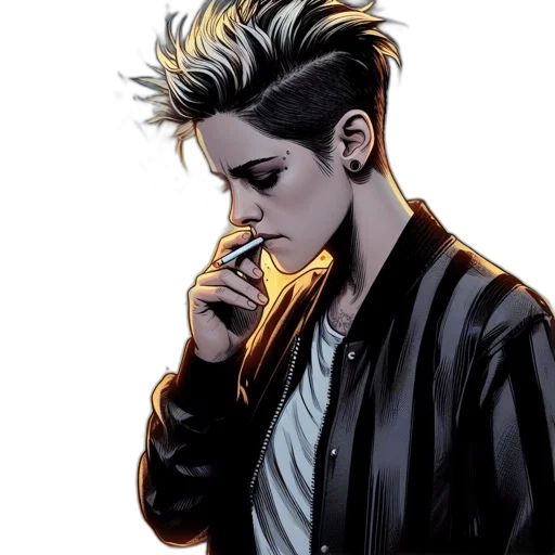 jacket, comic book art, cyberpunk, concept art transparent PNG cut-out