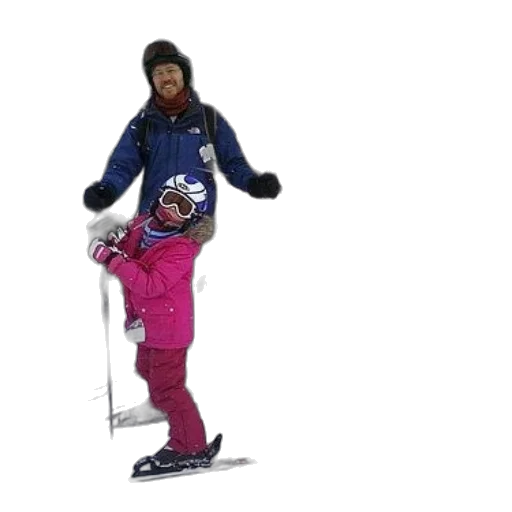 snow, family, three, enjoys transparent PNG cut-out