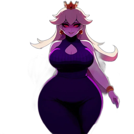 crown, dress, creature, staff transparent PNG cut-out