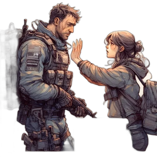 jacket, concept art, comic book art, watercolor transparent PNG cut-out