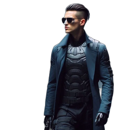 jacket, concept art, comic book art, cyberpunk transparent PNG cut-out