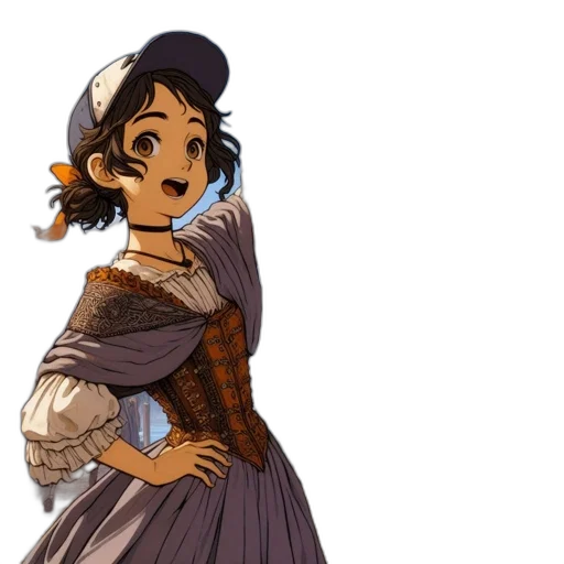 dress, concept art, cartoon, fantasy art transparent PNG cut-out