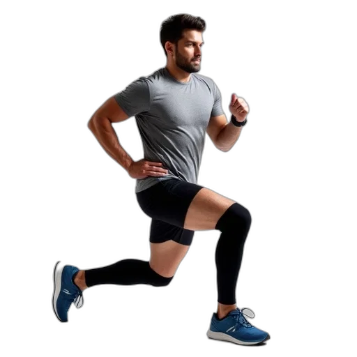 man, performing, lunge, one transparent PNG cut-out