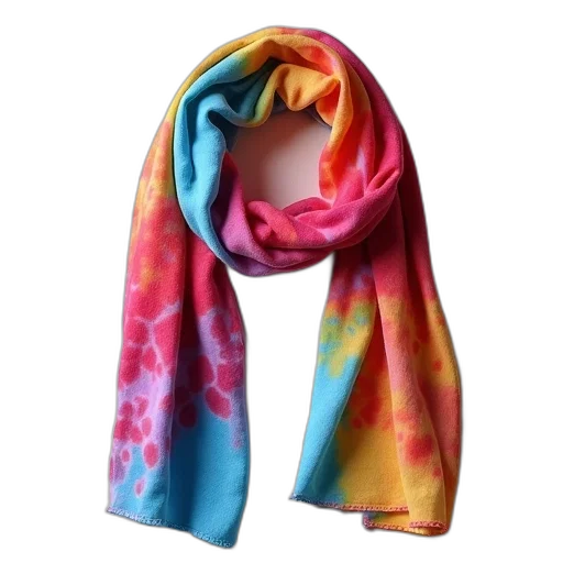 colorful, tie, dye, scarf transparent PNG cut-out