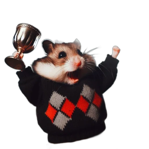 animal, jacket, hat, staff transparent PNG cut-out
