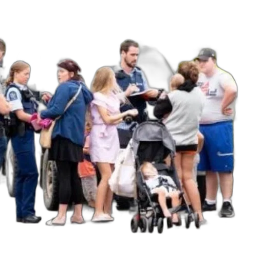 staff, umbrella, group, people transparent PNG cut-out