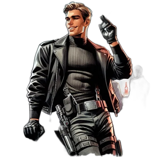 jacket, comic book art, concept art, cyberpunk transparent PNG cut-out