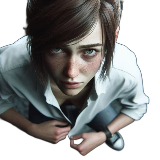 face, jacket, staff, weapon transparent PNG cut-out