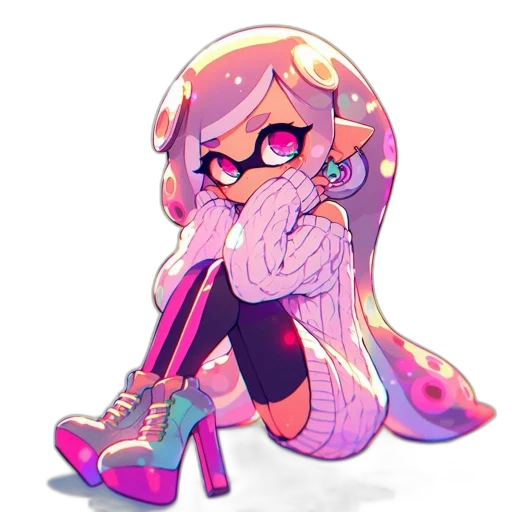 dress, jacket, weapon, vaporwave transparent PNG cut-out