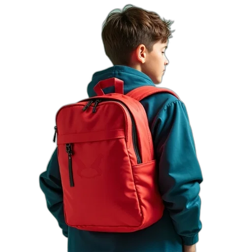 jacket, 3d render, red, boys transparent PNG cut-out