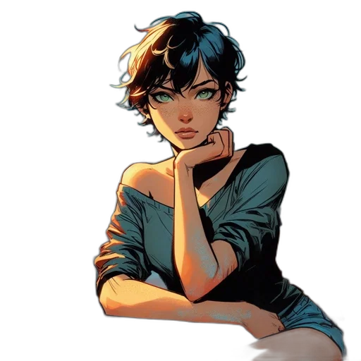 staff, face, comic book art, concept art transparent PNG cut-out
