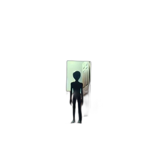 robot, creature, staff, face transparent PNG cut-out